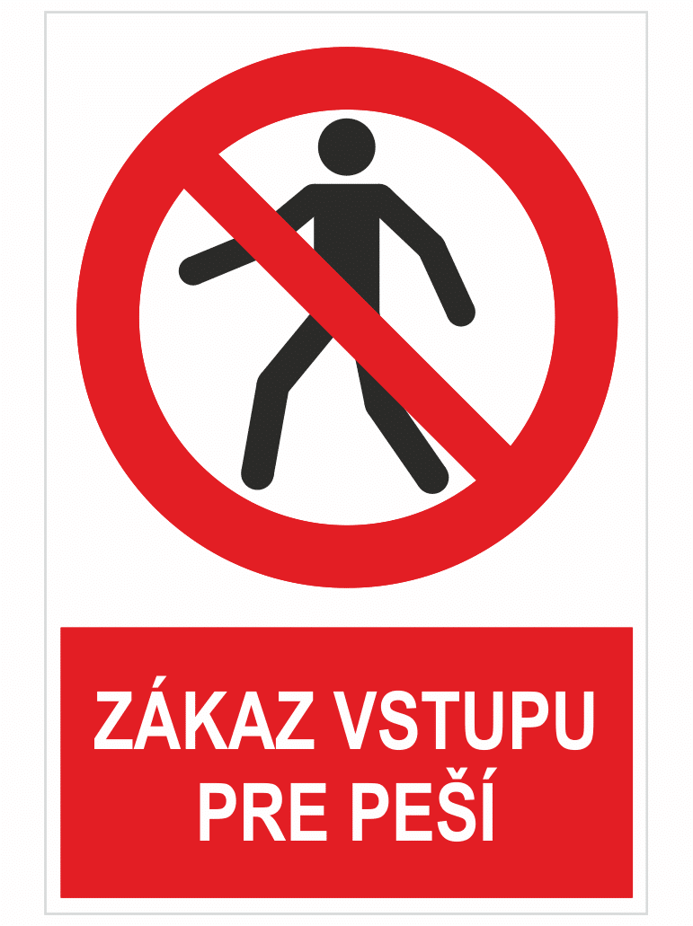 sk241356 Zákaz vstupu pre peších ISO 7010 – Obrázok 1