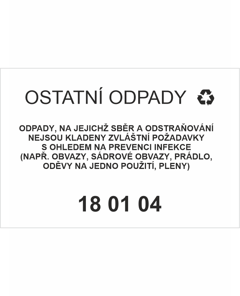 180104 Ostatní odpady 180104 - Odpady, na jejichž sběr a odstraňování nejsou kladeny.... - Obrázek 1