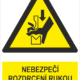 NEBEZPEČÍ Rozdrcení rukou mezi nástroji ohraňovacího lisu - ISO 7010