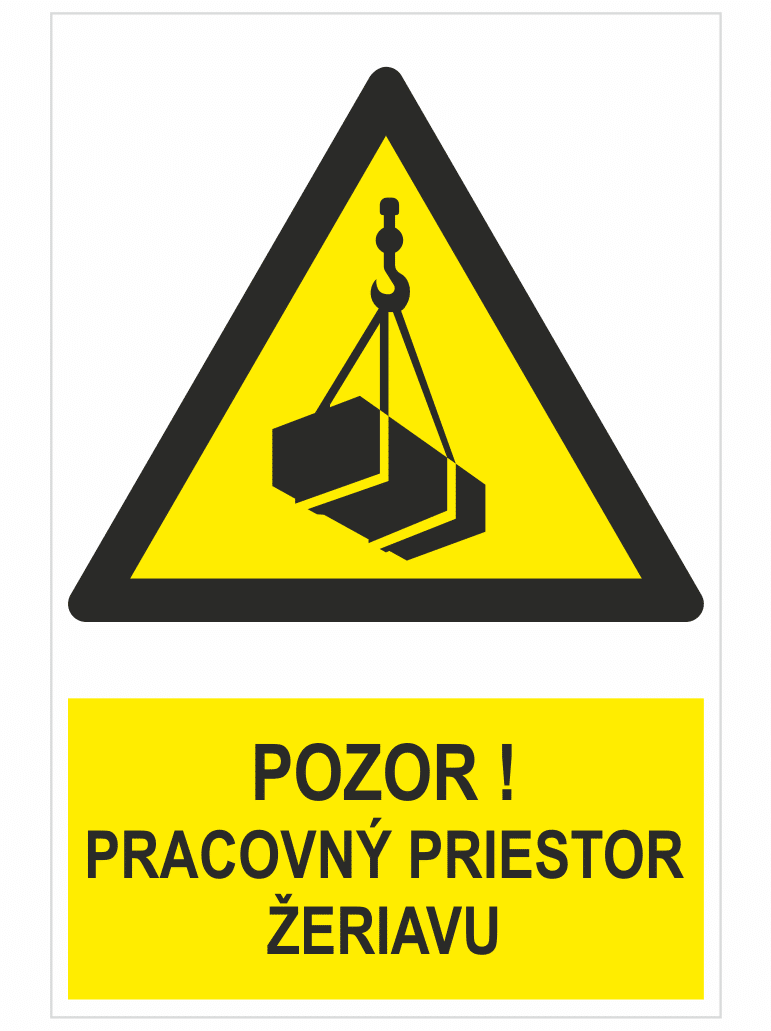 sk201100 POZOR! Pracovný priestor žeriava – ISO 7010 – Obrázok 1