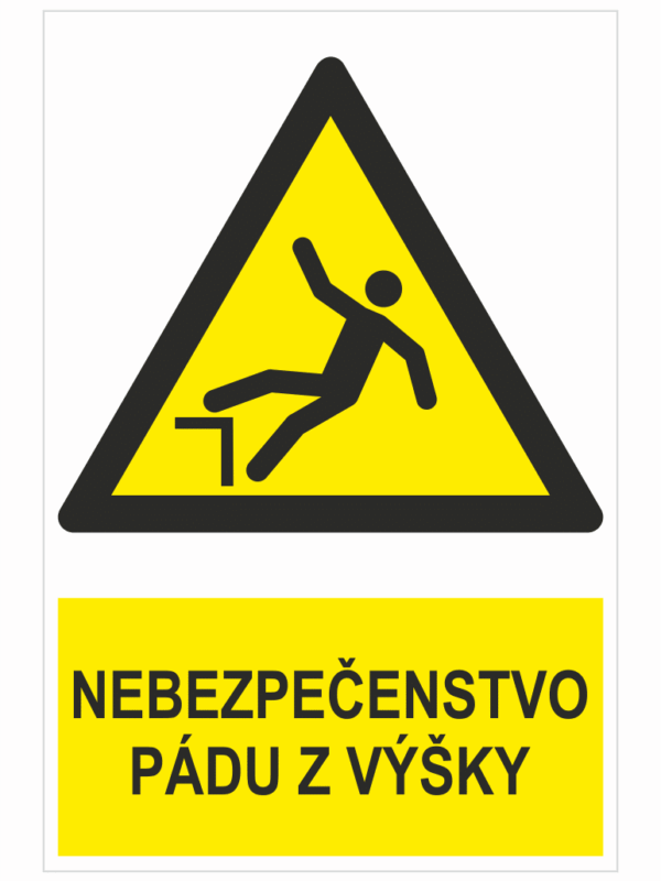 Nebezpečenstvo pádu z výšky ISO 7010