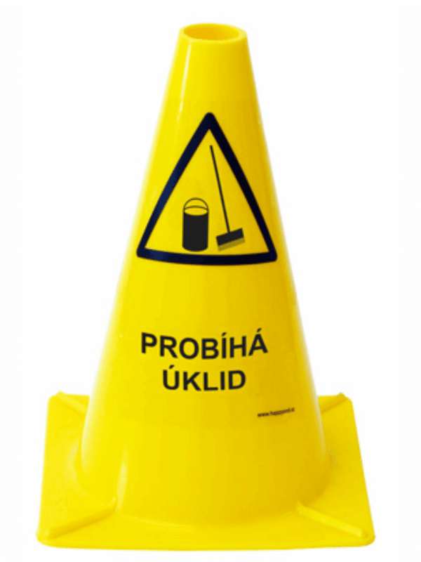 Výstražný bezpečnostní kužel -  Probíhá úklid