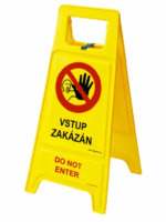 Oboustranná výstražná tabule - Vstup zakázán/Do not enter
