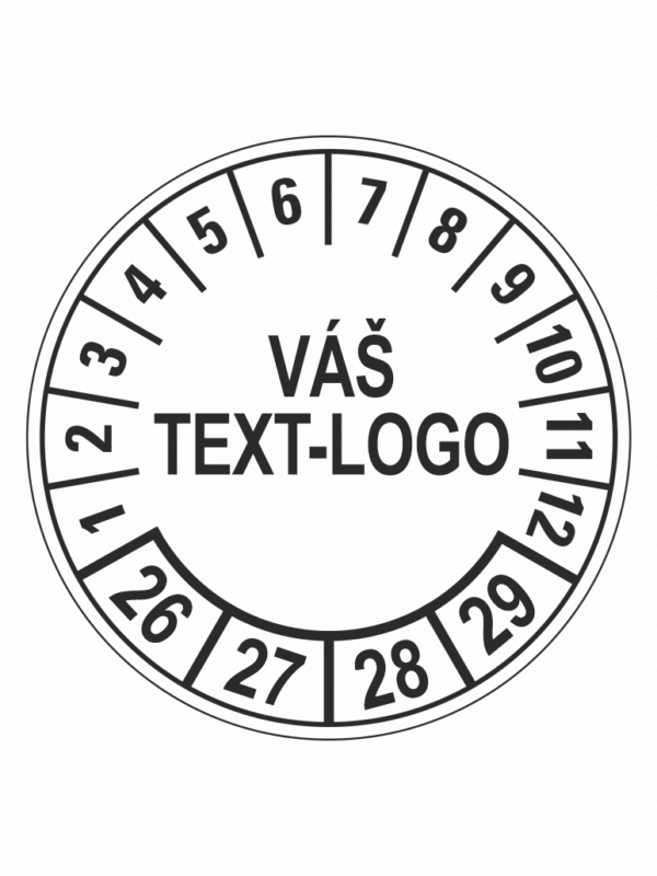 Kontrolní štítek 26-29  Váš text/logo