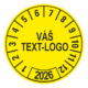Kontrolní štítek 2026 – Váš text/logo žlutý