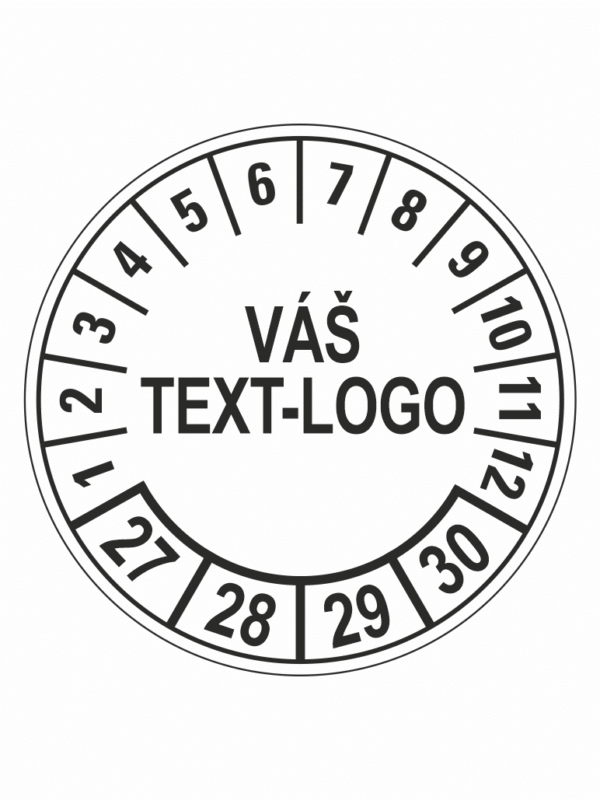 Kontrolní štítek 27-30  Váš text/logo