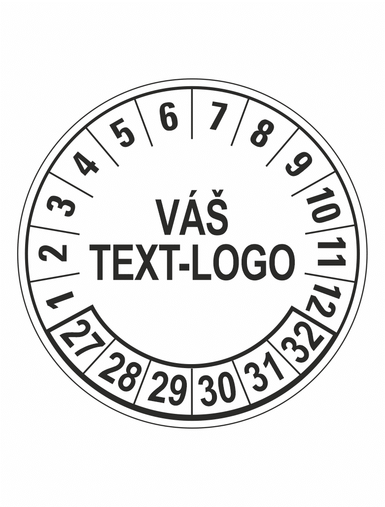 191920-27-32 Kontrolní štítek 27-32 Váš text/logo - Obrázek 1