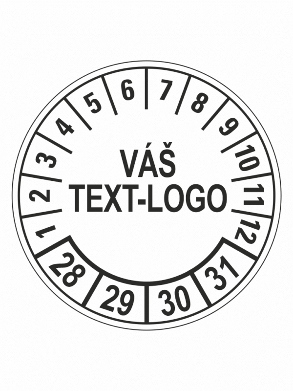 Kontrolní štítek 28-31 Váš text/logo
