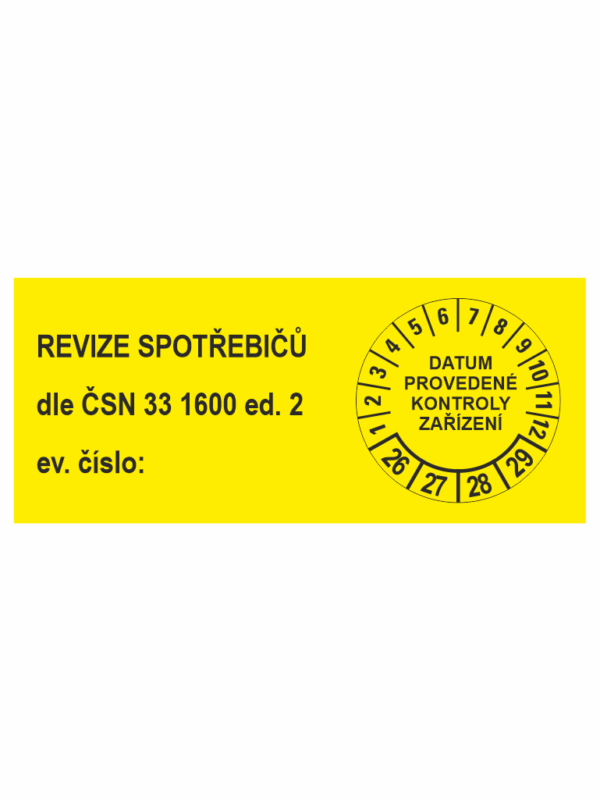 Revize spotřebičů dle ..... 2026-29