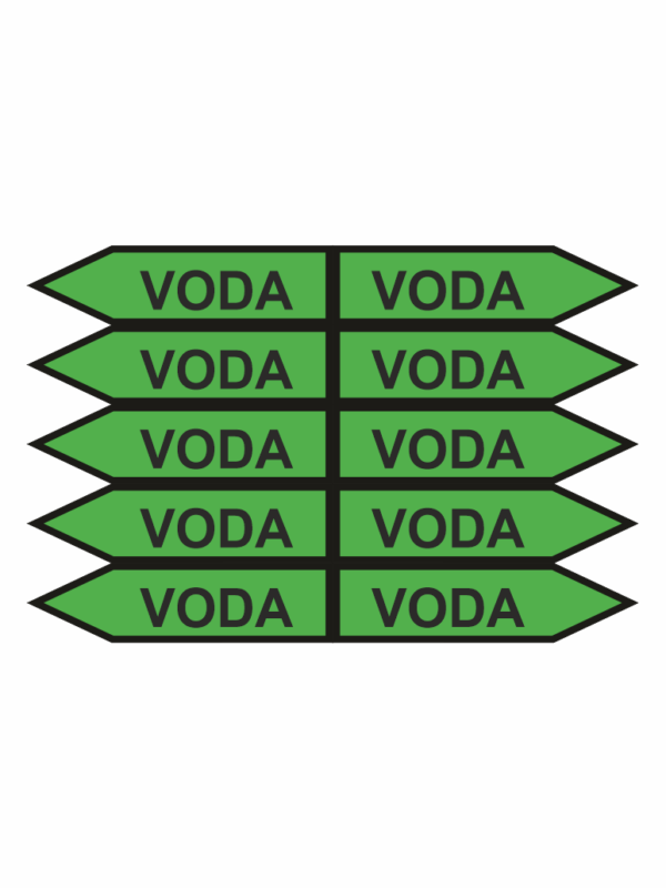 Značení potrubí šipka VODA