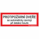 PROTIPOŽÁRNÍ DVEŘE se automaticky zavírají  při detekci kouře - text