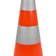 Lehký dopravní kužel 50 cm - oranžová/reflexní stříbrná