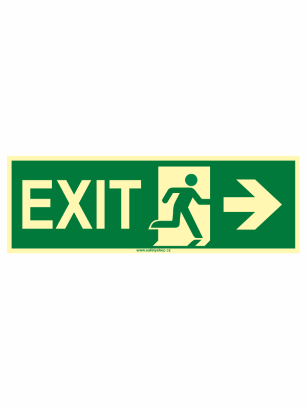 EXIT vpravo - fotoluminiscenční