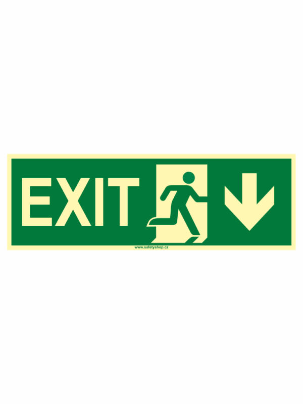 EXIT nad dveře - fotoluminiscenční