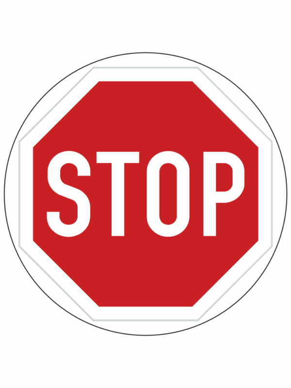 Podlahová značka PVC - STOP kruh